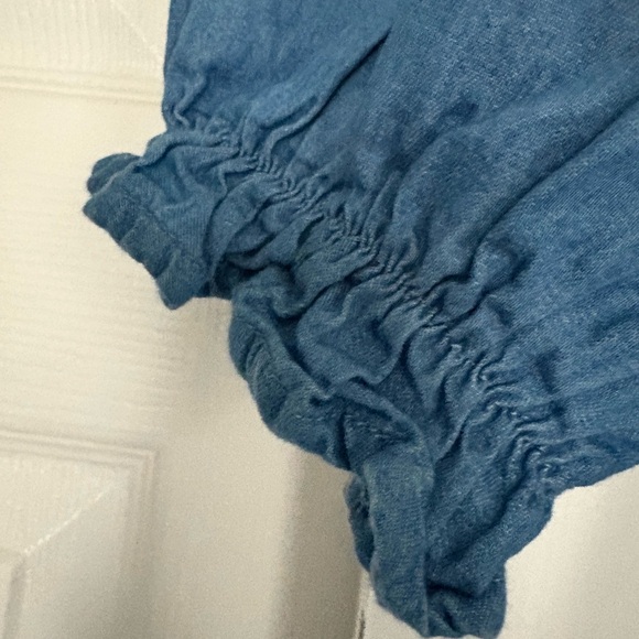 Embroidered Blue Denim Blouse - Picture 3 of 7